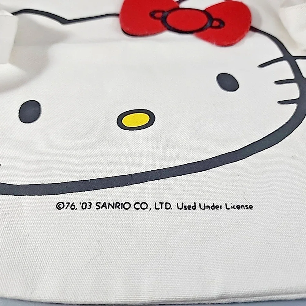 Hello Kitty Small Canvas Open Backpack 2003 With Felt Bow 12
